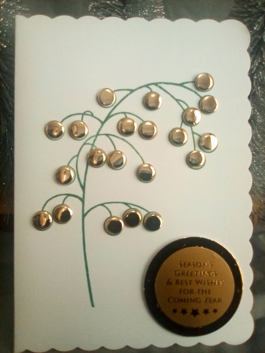 Gold foil branch handmade Christmas card