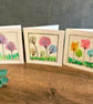 3 Hand-Painted Watercolour Floral Cards - 3" x 3"