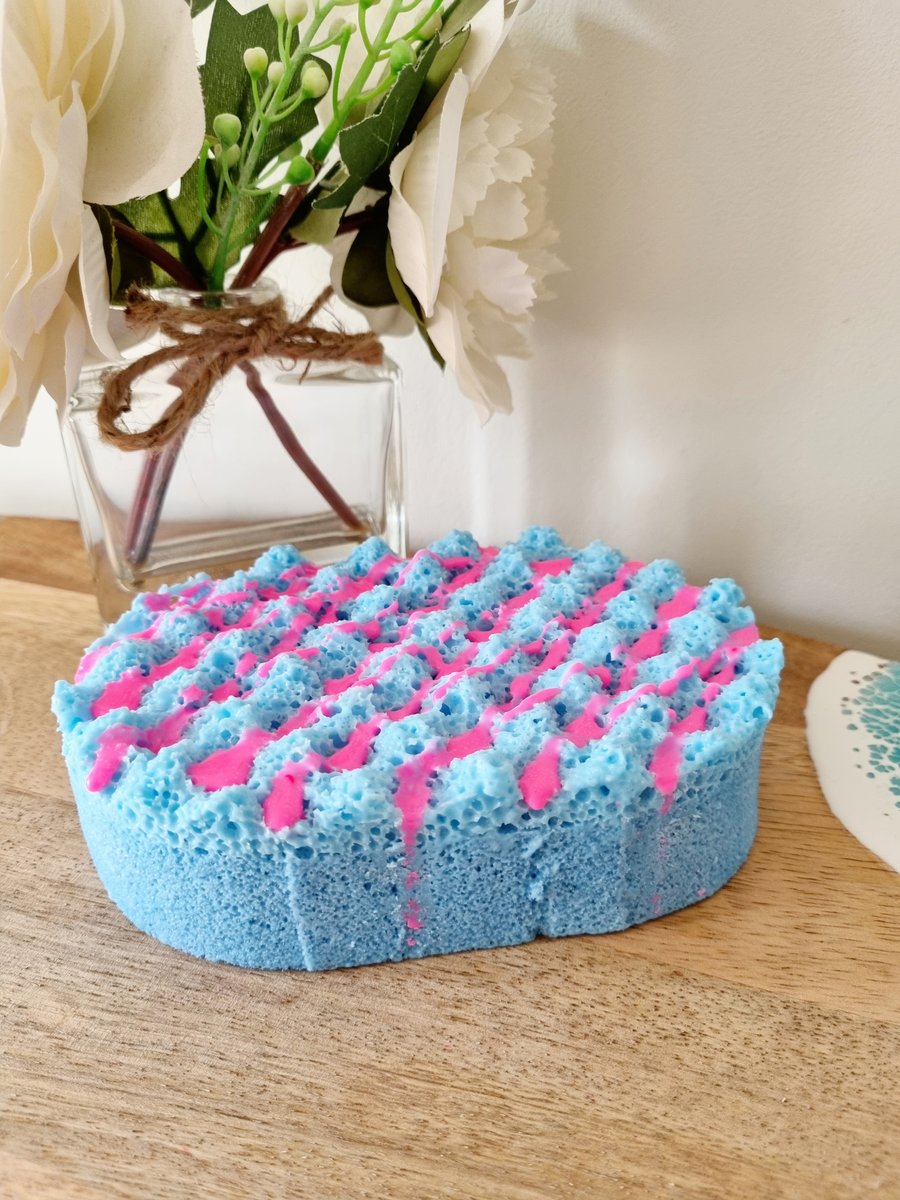 Baby Powder Scented Exfoliating Soap Infused Sponge
