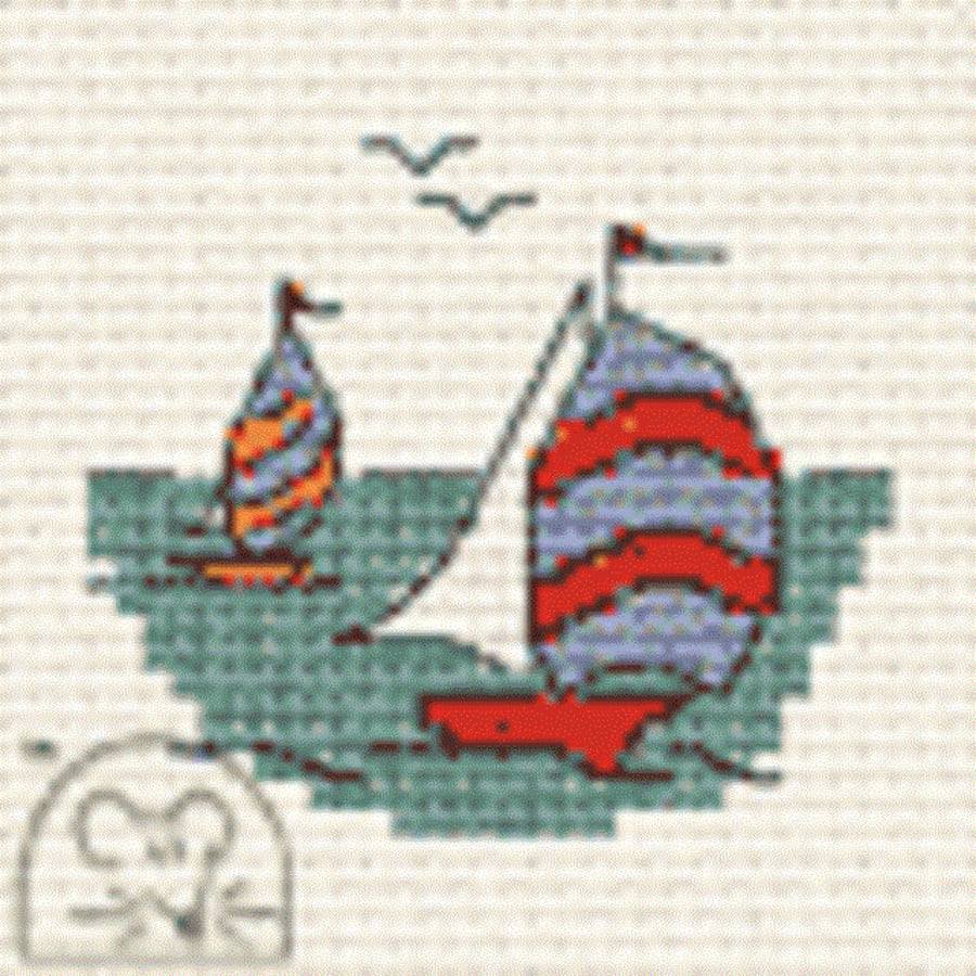 Mouseloft Stitchlets 'By the Seaside - Yacht Race' Cross Stitch Kit