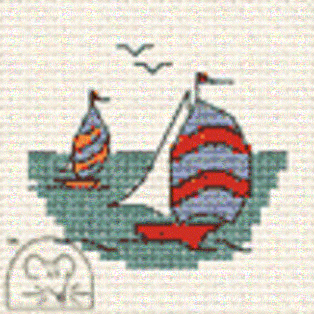 Mouseloft Stitchlets 'By the Seaside - Yacht Race' Cross Stitch Kit