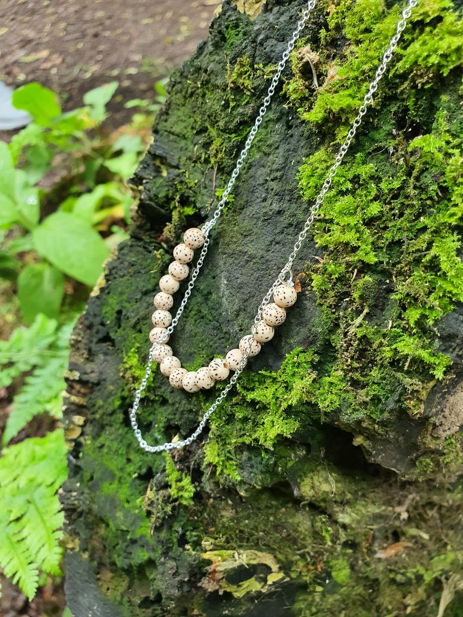 Bodhi seed bead sterling silver layered necklace
