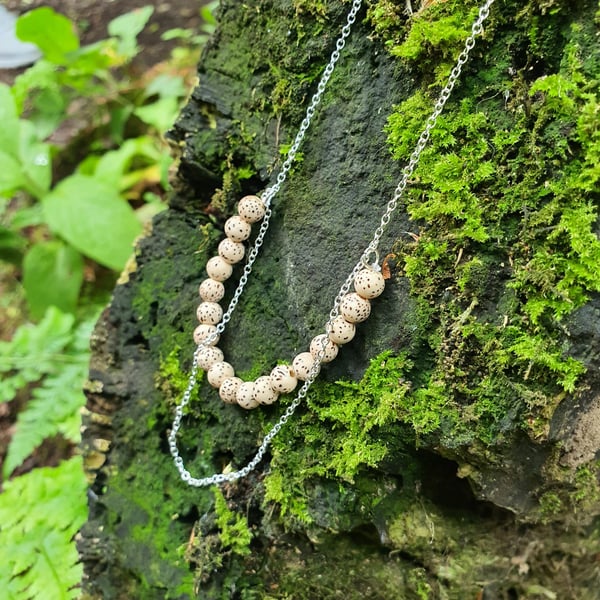 Bodhi seed bead sterling silver layered necklace