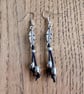 Leather Earrings, Silver Feather Boho Earrings Dainty Gift For Women - Image 9