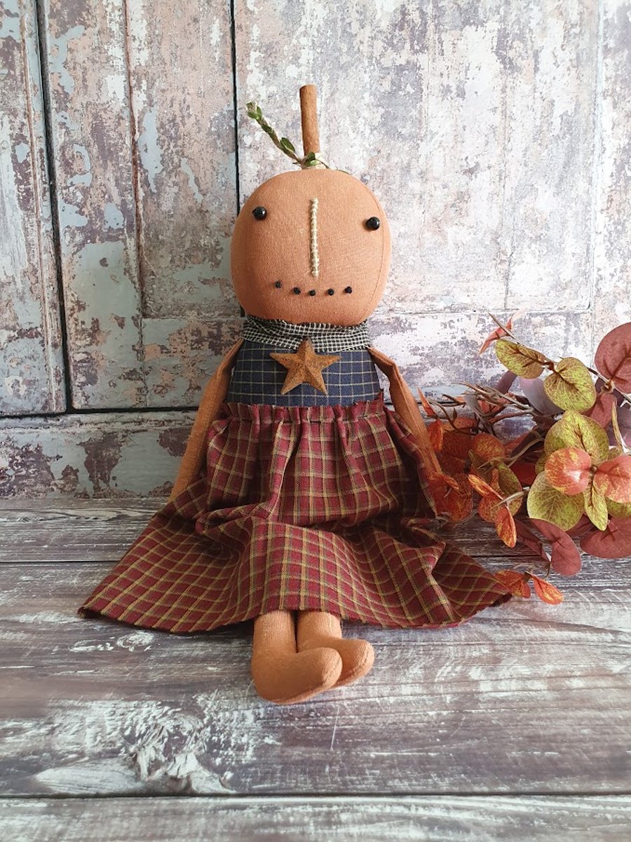 Large Primitive Pumpkin Doll
