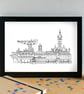 Glasgow Landmarks Skyline Art Print - Image 2