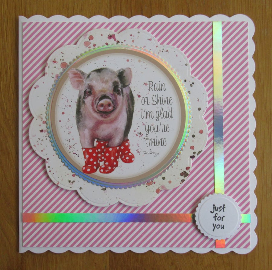 Pig In Boots - 17cm square card