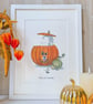 Limited Edition A4 Autumn Dog Art Print – "Jack-O'-Lantern" Pumpkin - Image 1