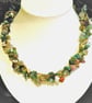 Fancy Jasper Gemstone Twisted Rope Necklace 18-20 inches - Image 1