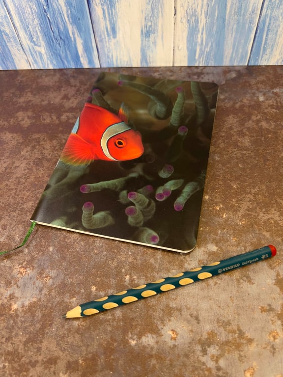 Notebook, Marine themed, A5 (ish), made from up-cycled and recycled materials.