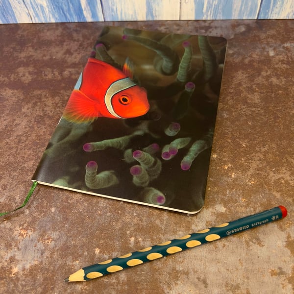 Notebook, Marine themed, A5 (ish), made from up-cycled and recycled materials.