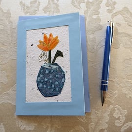 Individually Hand Crafted Textile Blank Card