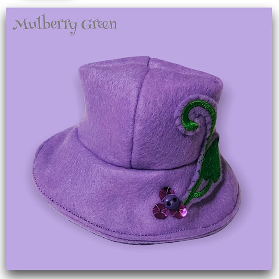 Reserved for Tina - Lavender Embroidered and Tailored Hat 