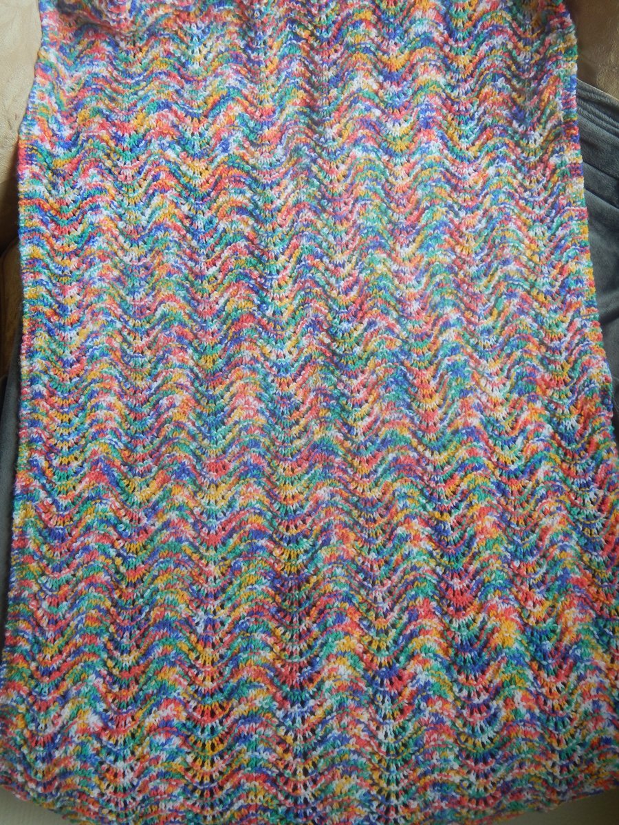 Hand knit baby cot blanket