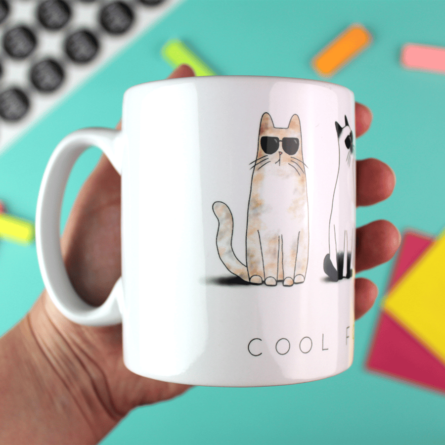 Cool Four Cats Ceramic Mug