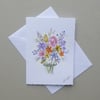 hand painted floral greetings card ( ref FA 33 G5 )