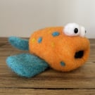 'Simon the worried' needle felted fish