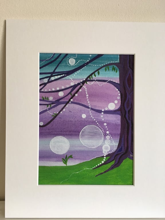 Ribbons of Light. Mounted print from my original painting.