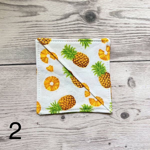 Corner bookmark. Pineapple fruit themed cotton fabric. Book lovers gift.
