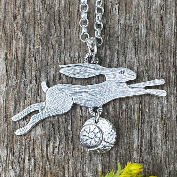 Moon Carrier Hare Pendant