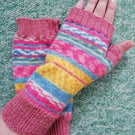 Fingerless Gloves - Hand Knitted - Multicoloured