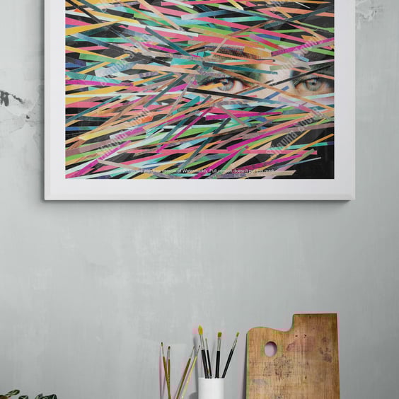 'Crypsis' print of handmade collage