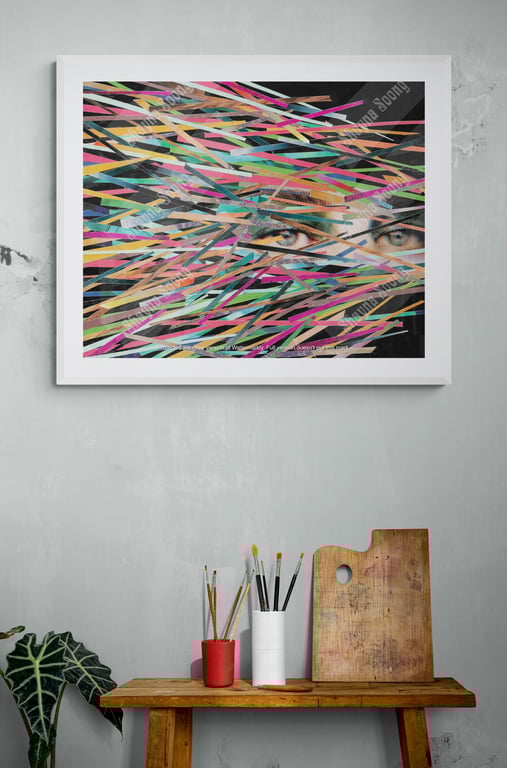 'Crypsis' print of handmade collage