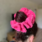 Pink chenille oversized scrunchie