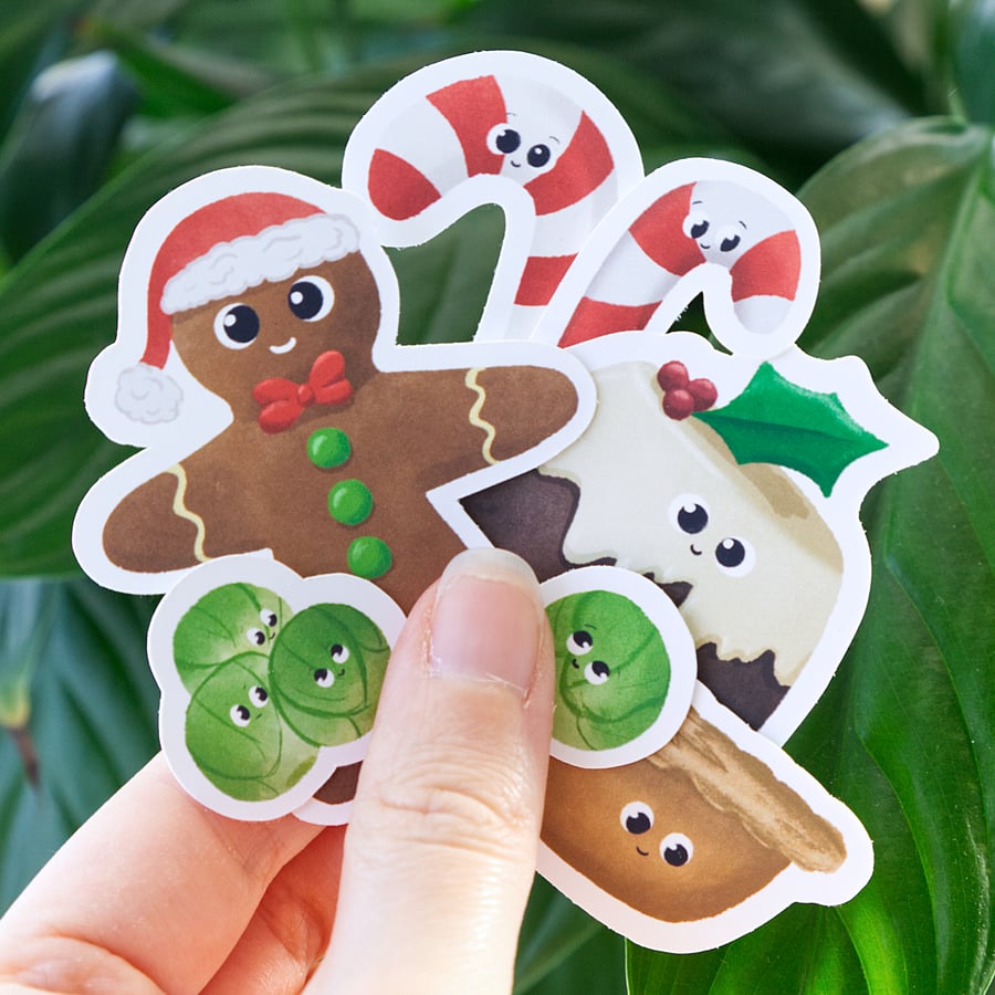 Christmas Food Sticker Set Xmas Sticker Set