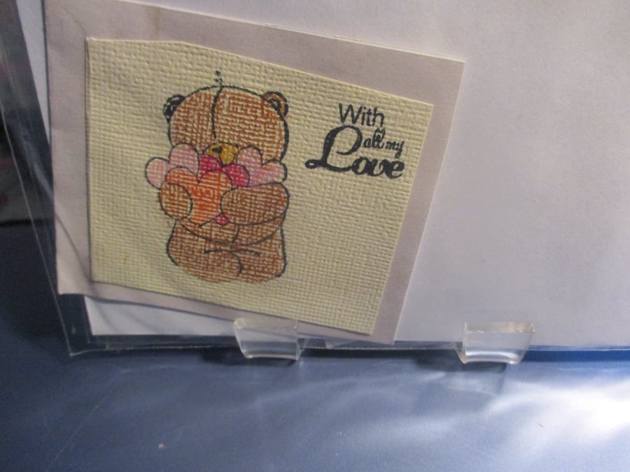With all my Love Teddy Mini Card