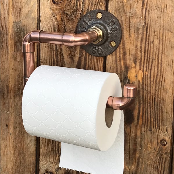 Copper Pipe Toilet Roll Holder