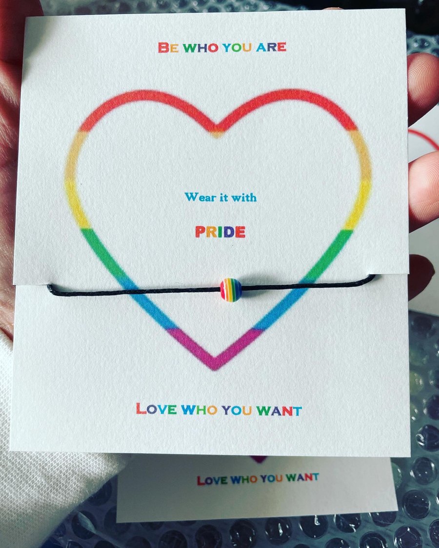 Pride wish bracelet rainbow bead send a hug wish bracelet 