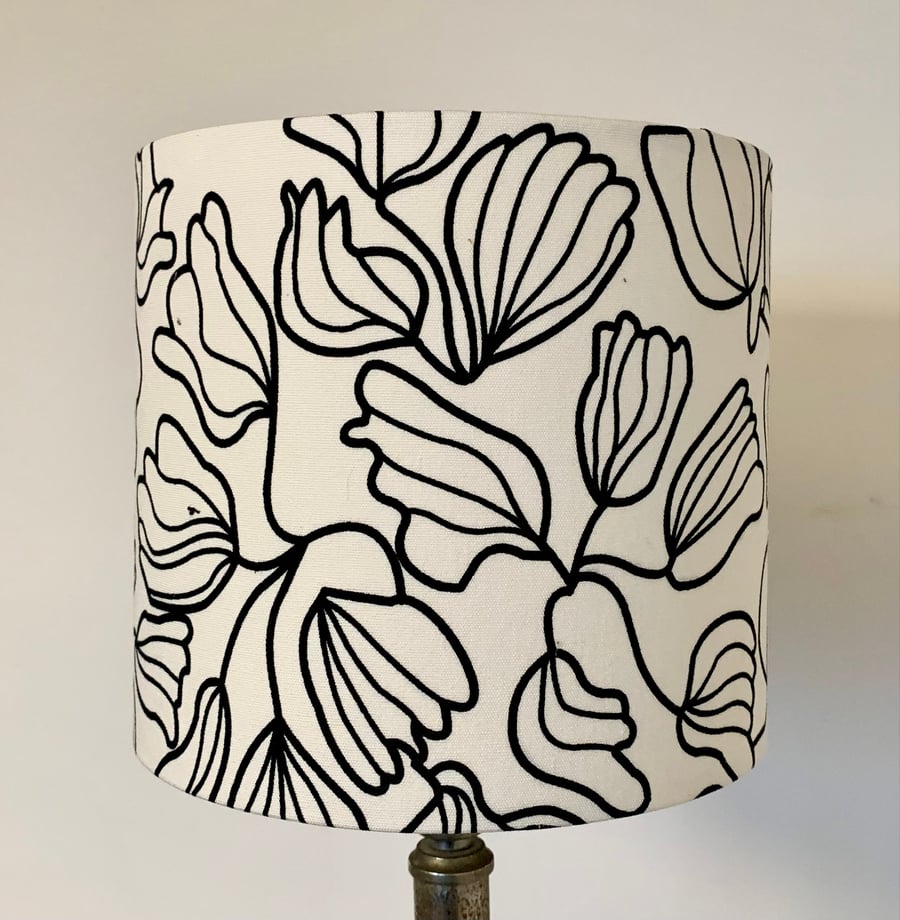 Abstract Black and White design by Linda Svensson 2006 Fabric Lampshade option 