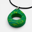 Green and Gold Marbled Glasses Holder Necklace