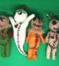 Needle Felted Gothic Ghost, Scarecrow & Voodoo Keychain Bag Charm - Image 1