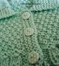 Designer Hand Knitted Cardigan & Booties Set  with Merino Wool 0-3 months size - Image 4