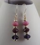 Pink, Amethyst and Purple Crystal Earrings