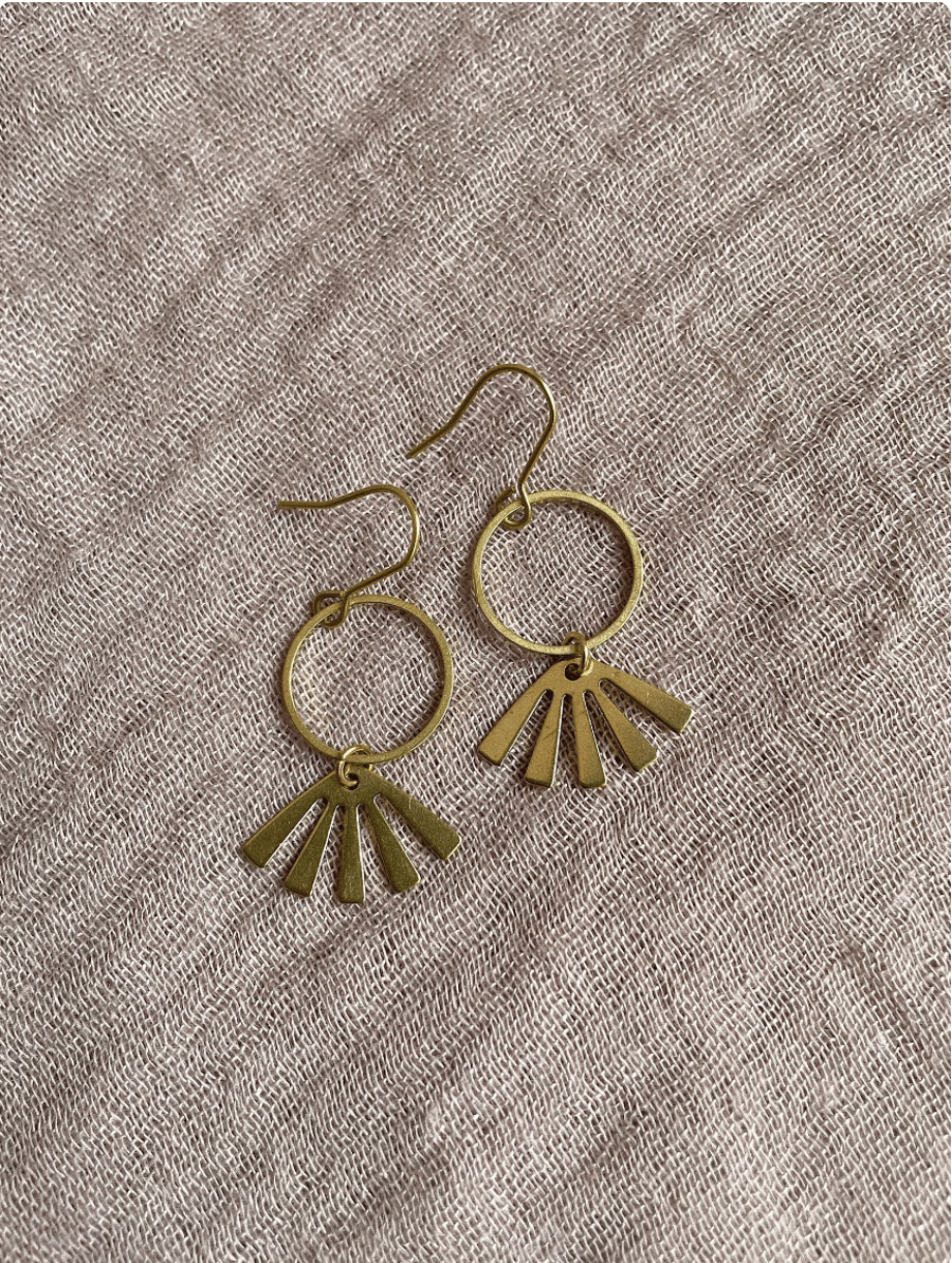 Minimal gold brass earrings, handmade jewellery, simple cute earrings