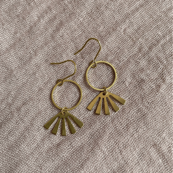 Minimal gold brass earrings, handmade jewellery, simple cute earrings