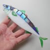 Mackerel Fish Art, Fused Glass Wall Decoration Medium Size