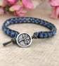 Sodalite and leather bracelet with dragonfly button - Image 4