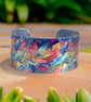 Leaf cuff bracelet colourful wide metal nature bangle. Can be personalised (832)