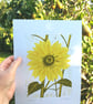 Sunflower - linoprint - Image 4
