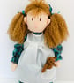 Emma 14 Inch Handmade Rag Doll with Teddy Bear Pocket Friend  - Image 4