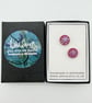 Pink Fused Glass Flower Stud Earrings - Image 4