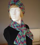 Set Of Cross Over Scarf And Turban Headband In Multi Colour Aran Yarn (R867) - Image 7