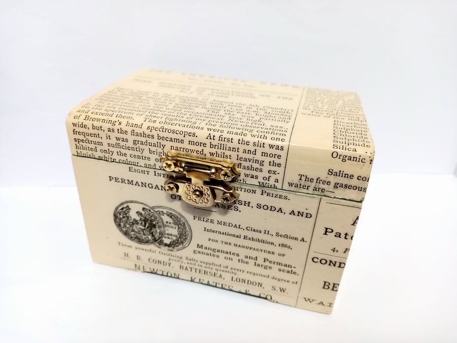 Chemistry steampunk trinket box - upcycled victorian journal