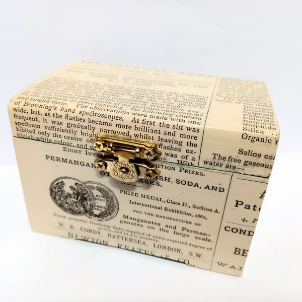 Chemistry steampunk trinket box - upcycled victorian journal