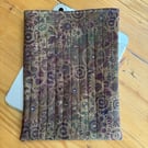 Steampunk Cogs Print Quilted Fabric I-Pad Sleeve 