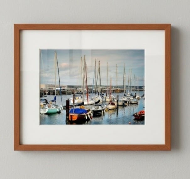 Weymouth Harbour Boats Print Classic Dorset Seaside & Historic Harbour Wall Art